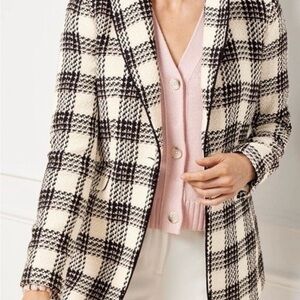 Talbot Women's Black, White, Pink Plaid twill Jacket